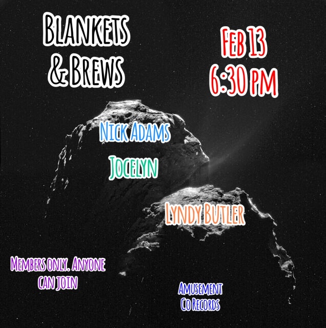 Blankets: Lyndy Butler, Nick Adams, Jocelyn flyer