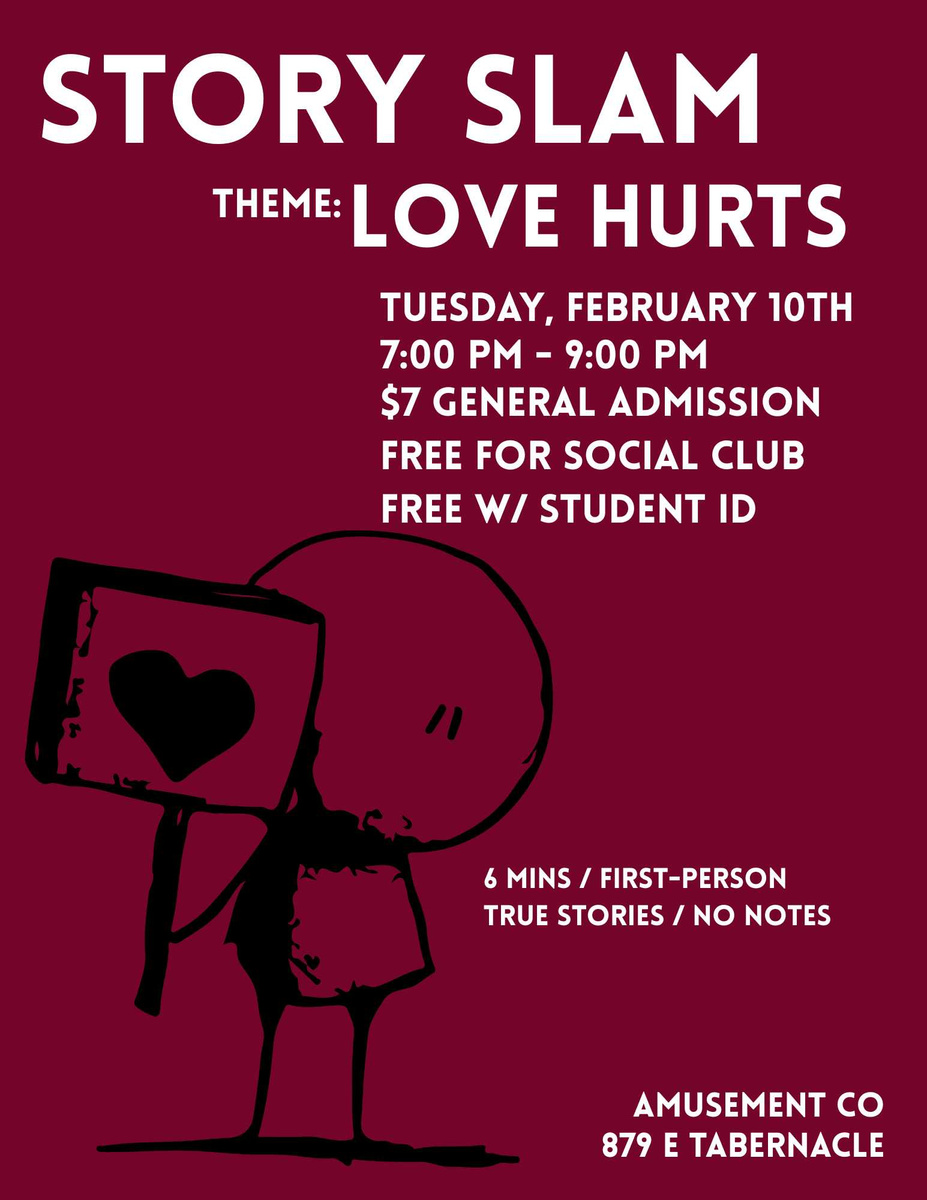 Story Slam - Theme: Love Hurts flyer